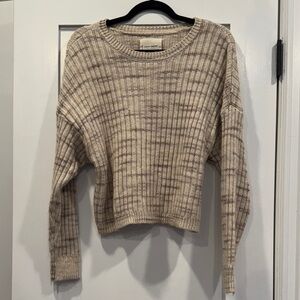 Beige Ribbed Knit Sweater Lucky Brand (labeled L but fits more like a S or M)